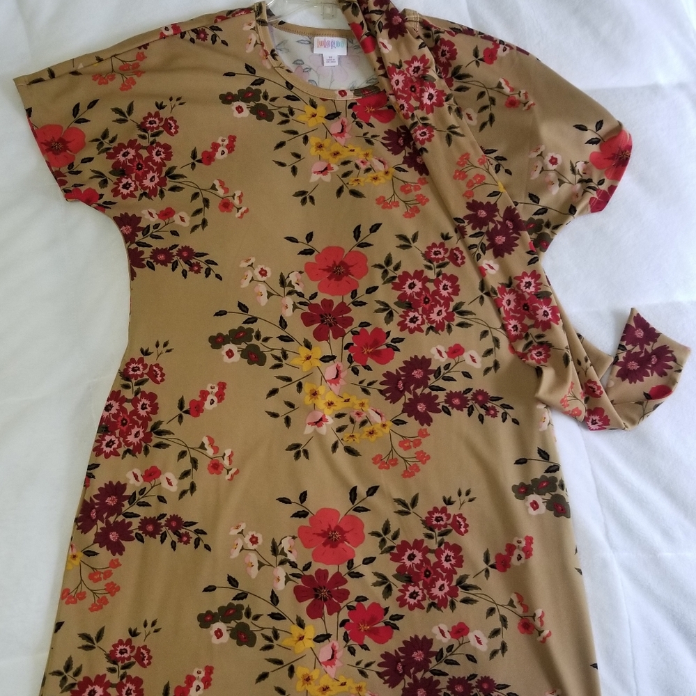 Lularoe Marly Mustard Floral NWT